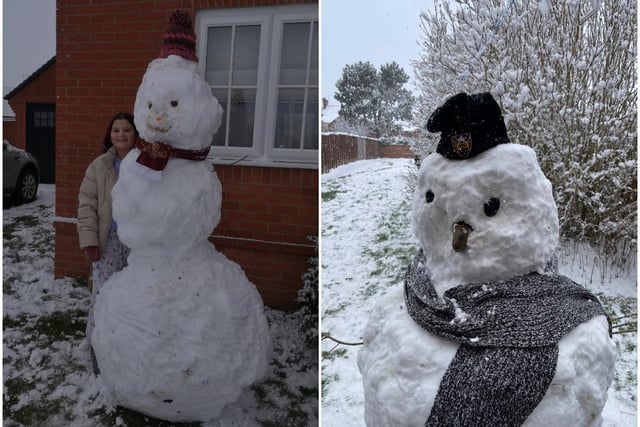 Two Northampton sport snow fans: left by Jo Blakesley and right by Saints fan Jake Watson, 12 - photo by Natalie Owens