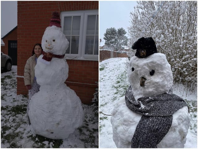 Two Northampton sport snow fans: left by Jo Blakesley and right by Saints fan Jake Watson, 12 - photo by Natalie Owens