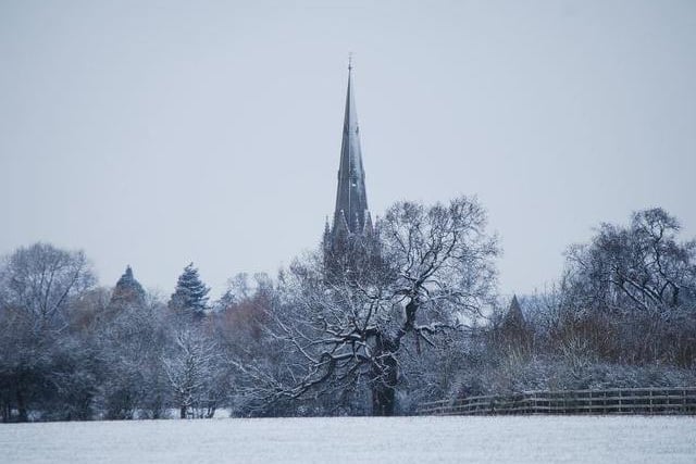 Gary Delday took this photograph of All Saints church in Sherbourne in the snow.