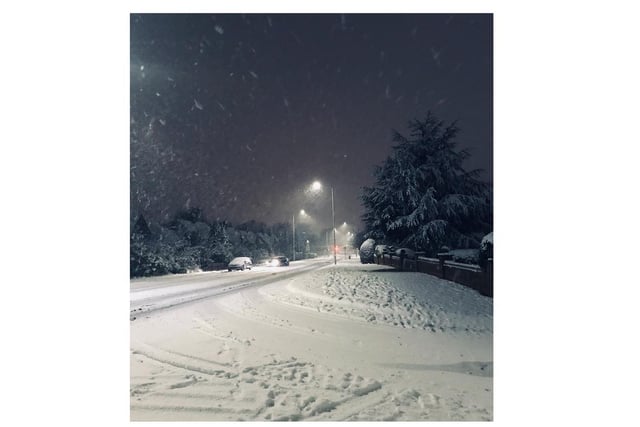 Snow on the Harborough roads. Photo by Hayley Law.