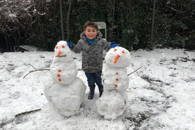 Terry Dale tweeted: "Jack making snowmen."