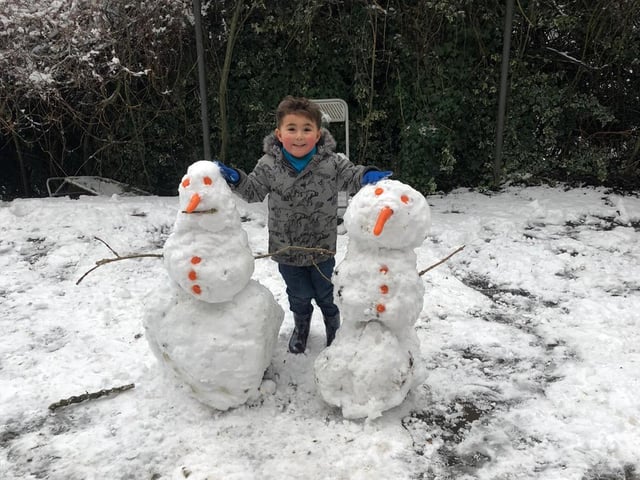 Terry Dale tweeted: "Jack making snowmen."