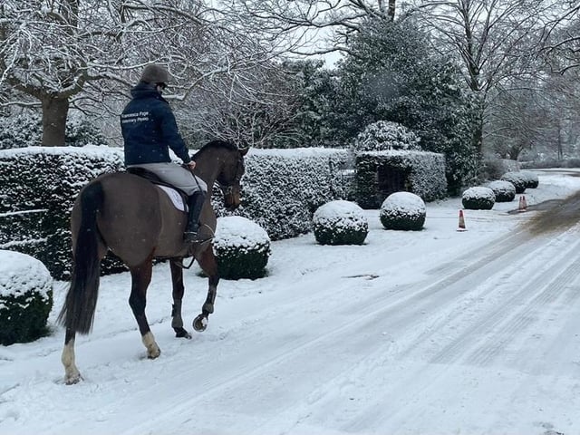 Sophia Murphy, 17, on a horse ride in the snow