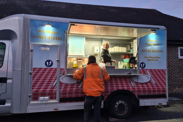 Mobile fish and chip van, covering 5 locations Monday to Friday. Call 07497 112181.