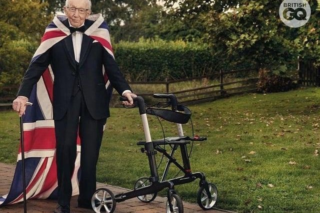 Captain Sir Tom Moore became GQ magazine’s oldest cover star, when it was revealed he would be the recipient of the 2020 Inspiration Of The Year award (Photo: GQ/Gavin Bond)