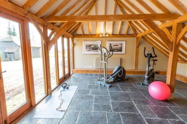The home gym at Fosse House. Photo by Fine and Country