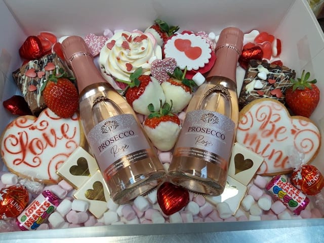 The Cream Horne in Wellingborough is offering a Sweet Treat Medium Box for £20, a Love Bug Large Box for £27 and a Prosecco Large Box for £30.