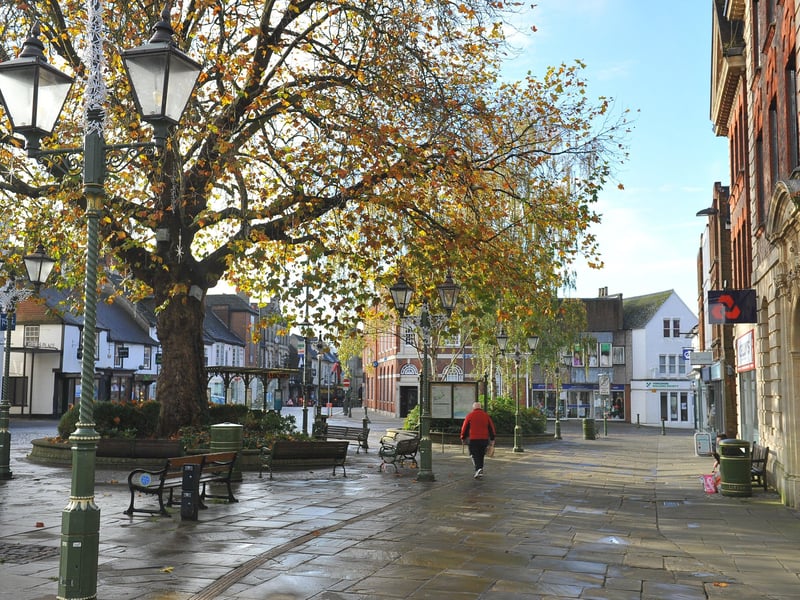 The third most common place people arrived from was Horsham, with 424 arrivals in the year to June 2019. Pictured is Horsham town centre.