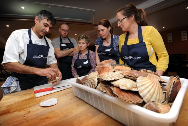 Scallop cookery class with Paul Webbe at Webbe's at the Fish Cafe, Rye, at the 2011 festival
