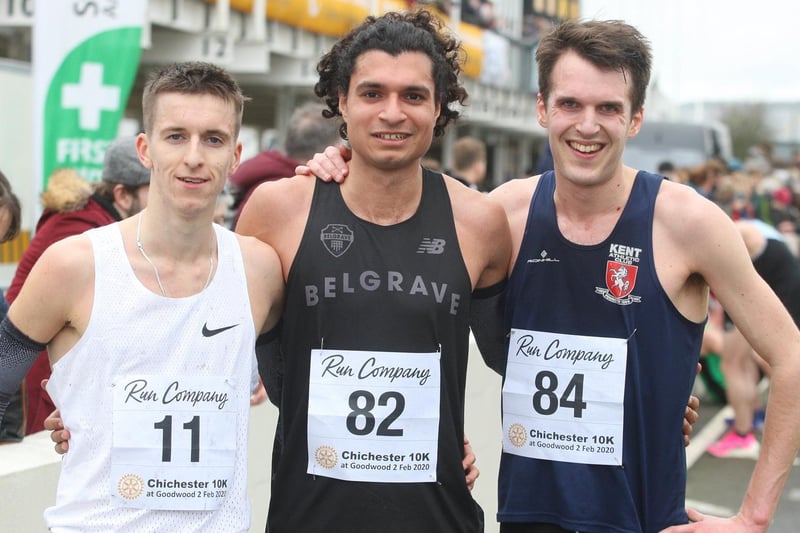The top three men at last year's Priory 10k at Goodwood / Picture: Derek Martin