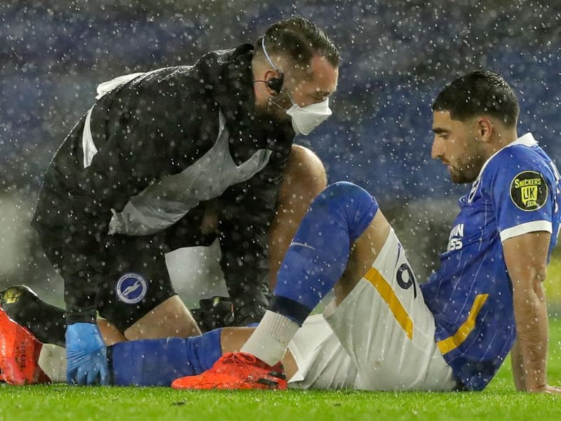 Last feature for Brighton on Jan 10 at Newport in the FA Cup. He's back in training and targeting Crystal Palace as a return date. " We just need to make sure he is okay after his injury (hamstring), but it's good news that he's back training with the group," said Potter