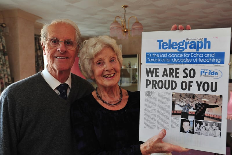 Dereck and Edna make the front page of the PT in 2012 following their retirement.