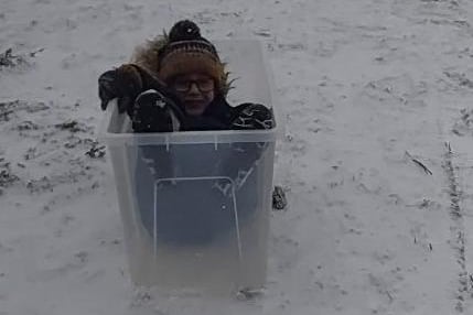 "Who needs a sledge?" asks Jacqui Astridge, who took  this picture with an iPhone. SUS-210902-105819001