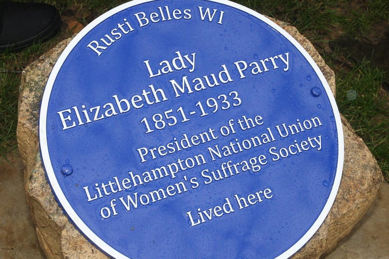 This former president of the Littlehampton National Union of Women's Suffrage Society lived from 1851 to 1933. The plaque is placed at her former home.