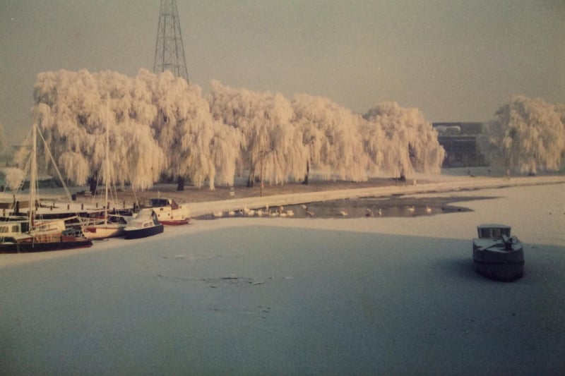 A stunning view of a frozen River Nene sent in by Peter White.