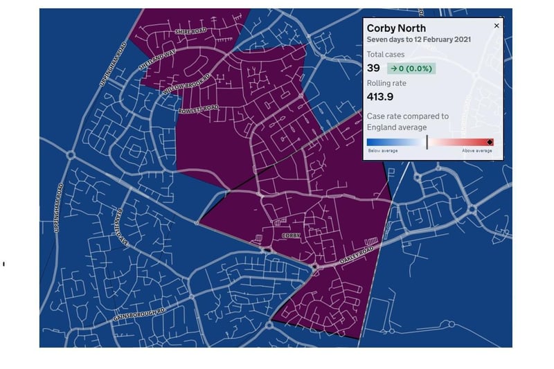 The number of cases in Corby's northern neighbourhoods remained unchanged from the previous week despite, falls elsewhere