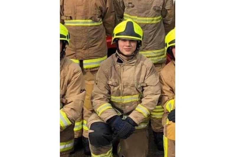 George Fazey serves as firefighter in development.
Length of service: 1 year
Primary employment: Furniture maker
Interests/hobbies: I like working with wood like my primary employment. 
Why you joined the fire and rescue service: "I wanted to put my spare time into something I could be proud of." 
(photo from Hook Norton Fire Station Facebook page)