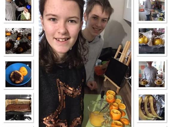 Hannah and Lewis during virtual camp