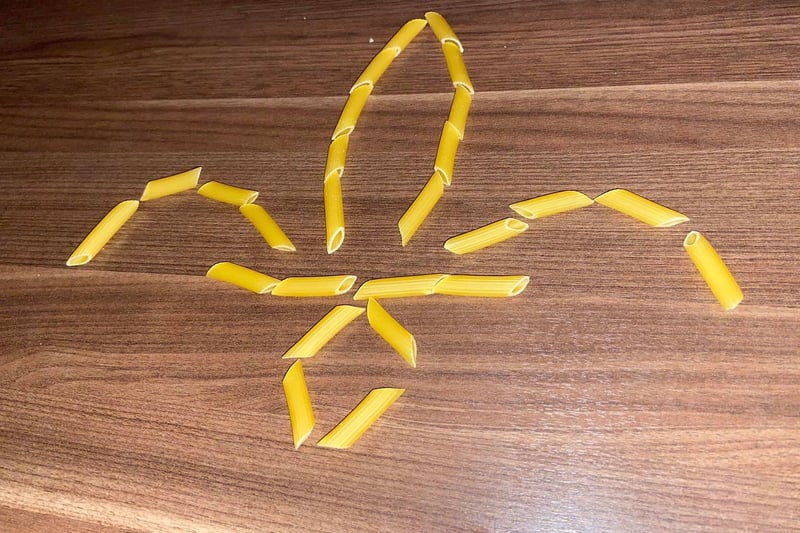 Scout logo in pasta