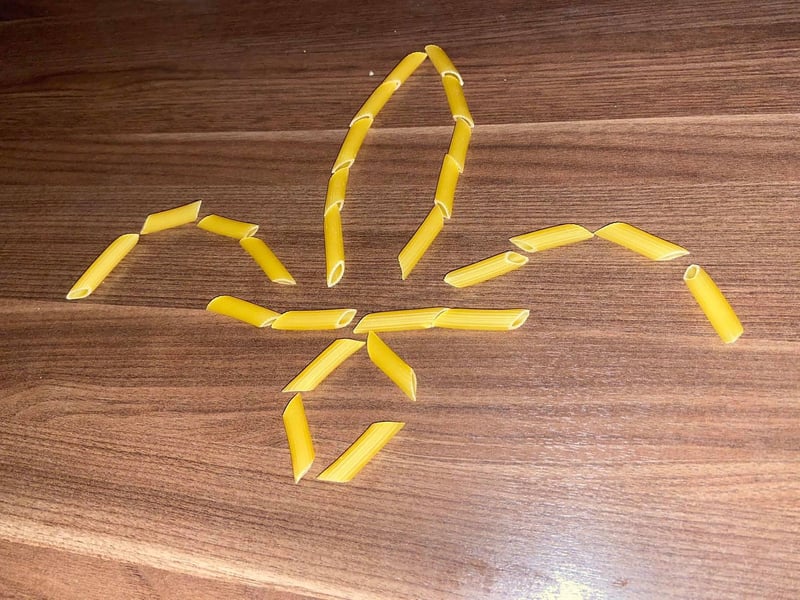 Scout logo in pasta
