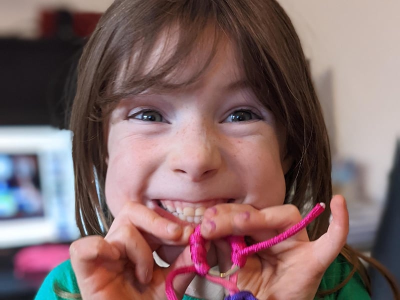 Evelyn getting crafty