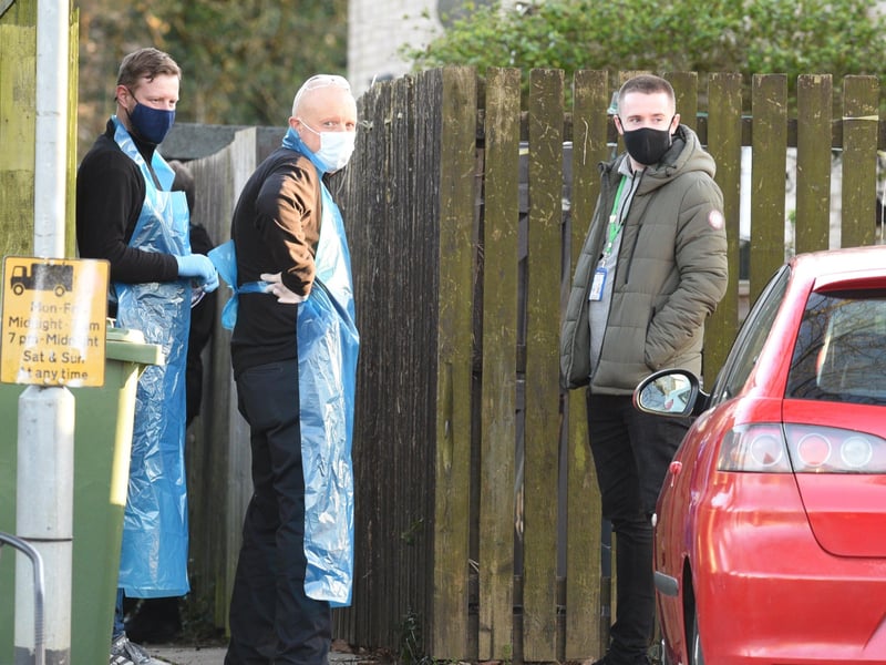 Police investigators at Ellindon, North Bretton.