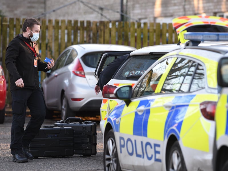 Police officers in the process of carrying out the investigation at Ellindon, North Bretton.