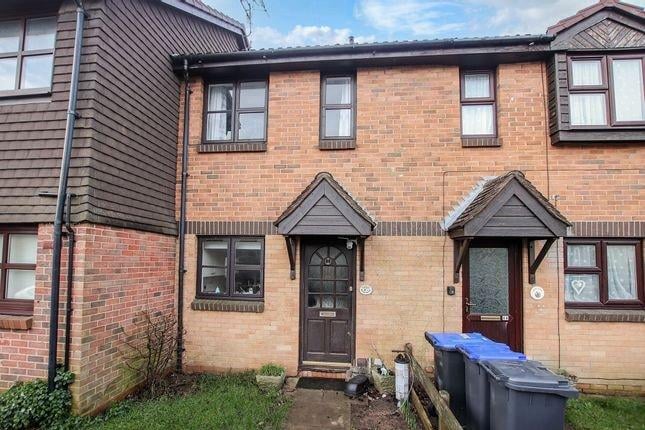 Terraced home, lounge/diner, kitchen, conservatory, two double bedrooms, one bathroom, westerly rear garden, one off road parking space. Price: £249,950.