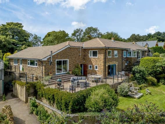 The Gables countryside home designed to take advantage of the stunning panoramic views has come on the market near the village of Warmington (photo from Rightmove)