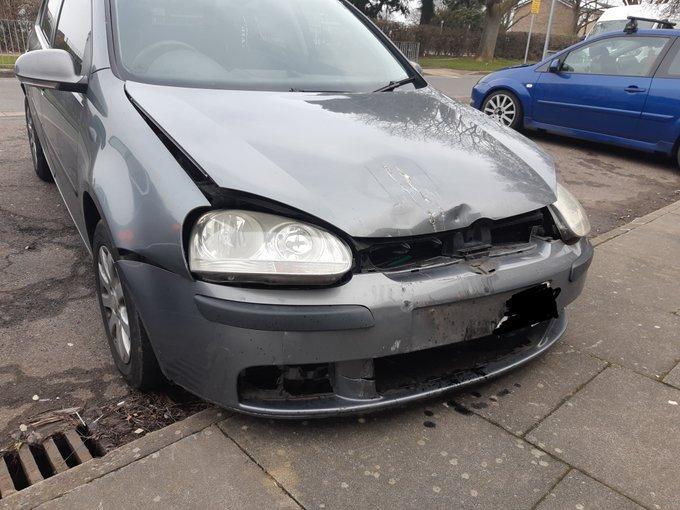 Driver arrested just before 7am for drink driving and other traffic offences after colliding with the rear of a motorcyclist