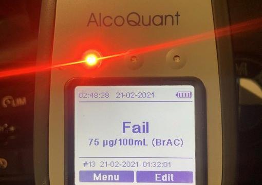 The driver was double the drink drive limit and arrested