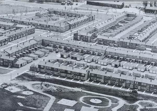 This  is an aerial shot  of the Westwood estate probably taken in the late 60s or early70s. The estate became home to  many of the first incomers to  Peterborough even before the new town expansion. A survey of newcomers by the  Peterborough  Advertiser found the best things about the city were the cathedral, the Lido and boats on the river.  The worst were  the  amenities, entertainment and public transport.