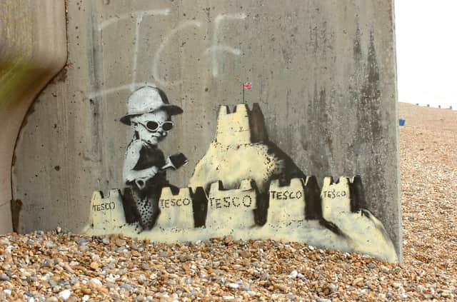 Banksy Graffiti on St Leonards seafront ten years ago.