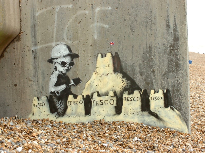 Banksy Graffiti on St Leonards seafront ten years ago.