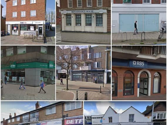 Just some of the sites that used to have a bank or building society in its place
