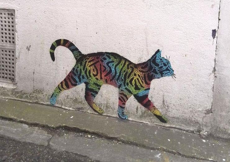 Cat by JPS in West Pallant, Chichester.