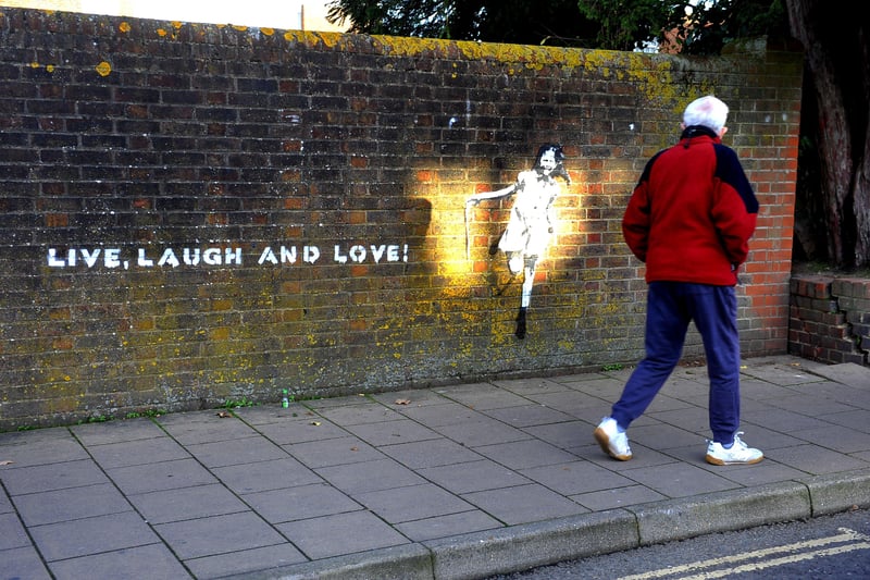Banksy style street art in Ifield Road Crawley. Pic Steve Robards SR2012015 SUS-200112-122640001