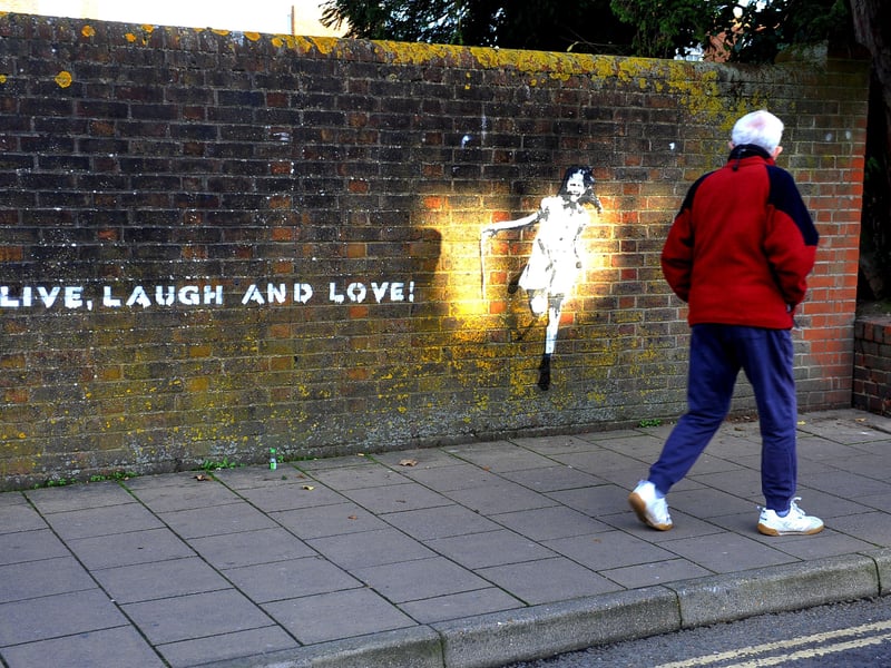 Banksy style street art in Ifield Road Crawley. Pic Steve Robards SR2012015 SUS-200112-122640001
