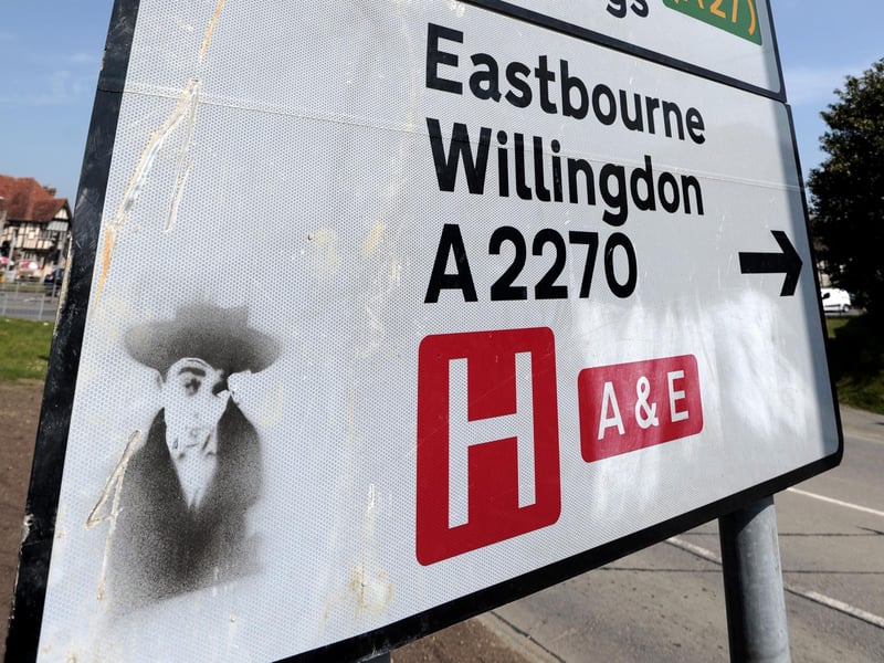 Graffiti in Polegate, Wannock cross-roads. Picture: Peter Cripps