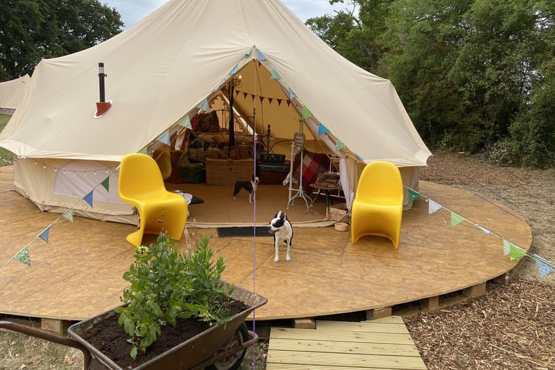 Luxury glamping site with six different accomodations to rent, electric showers, eco-toilets, outdoor hot-tub, eco-friendly farmhouse hampers and private fire pit areas, running alongside HRH equestrian - offering pony treks to vistiors.