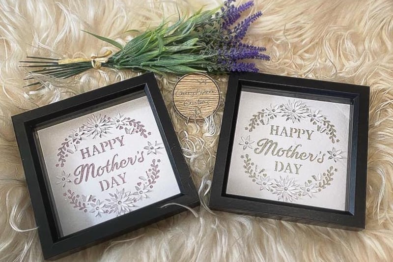 These beautifully crafted three-dimensional Mother's Day frames were created by 'Cherry Blossom Creations' and are priced at £12 each. For more information, visit their Facebook page.