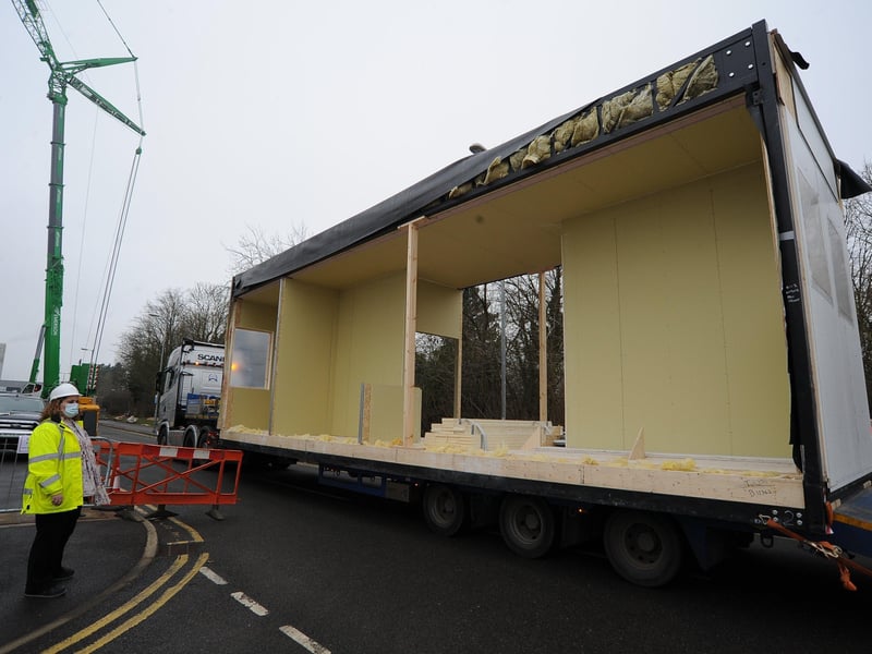 Peterborough City Hospital A & E improvements work about to start with the lifting of 6 pods. EMN-210103-155411009