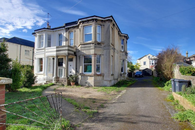 A well-presented and spacious ground floor flat situated in the heart of Worthing town centre. Private West facing rear garden, enclosed with wall and fencing and mainly laid to lawn with shrub borders and hard standing seating area, gate providing access to side of property where there is an allocated car parking space and wooden garden shed. Price: £275,000.