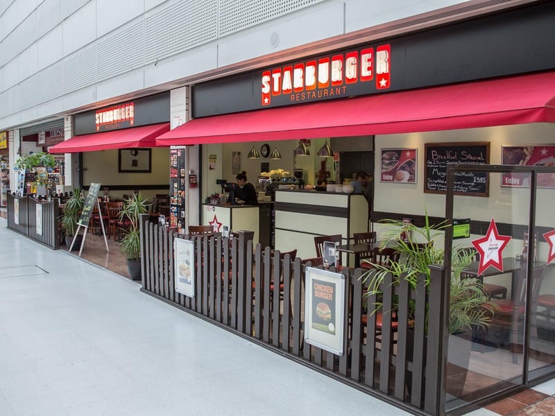 Enjoy a wide selection of delicious food, including burgers, all day breakfast, lighter bites, salads, desserts and beverages at Starburger in The Marlowes