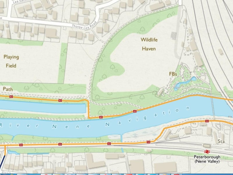 An Ordnance Survey map of the strip of land as it is currently.
