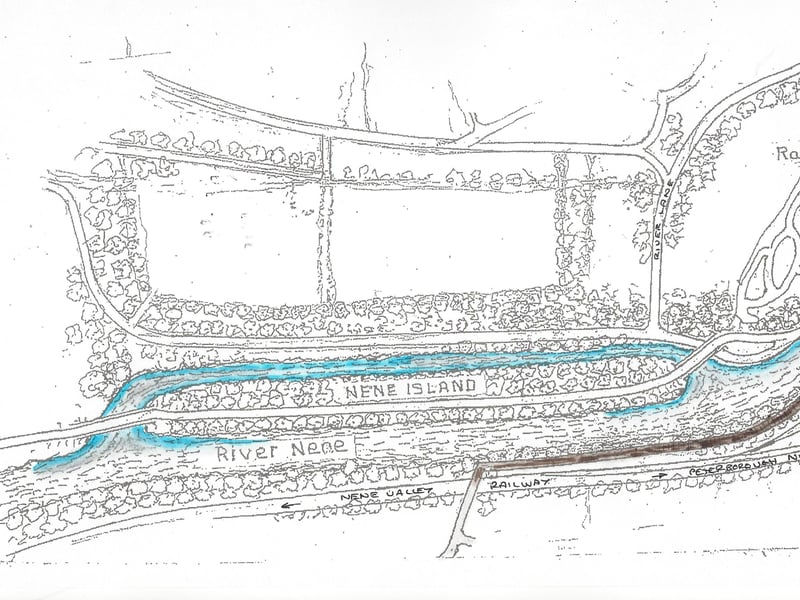 An artist's impression of the site of the new island by Railworld Wildlife Haven volunteer Martyn Hanks.