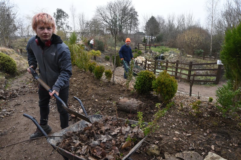 Volunteers carrying out environmental work at Railworld Wildlife Haven.