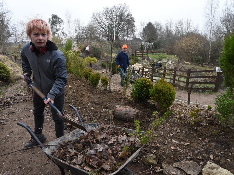 Volunteers carrying out environmental work at Railworld Wildlife Haven.