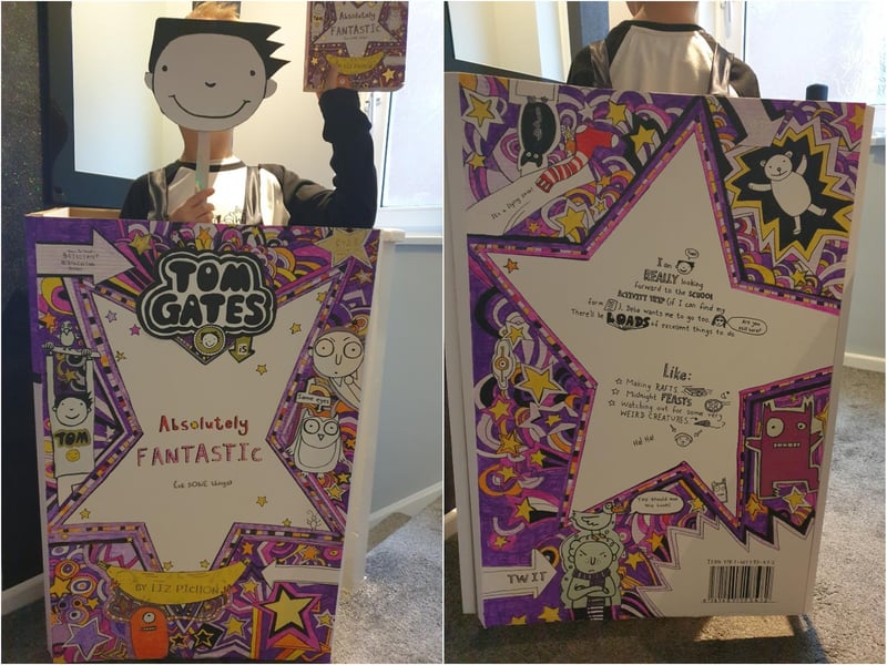 Alex, who is a big Tom Gates fan, spent about 40 hours with his creative, patient parents putting together this artistic costume.