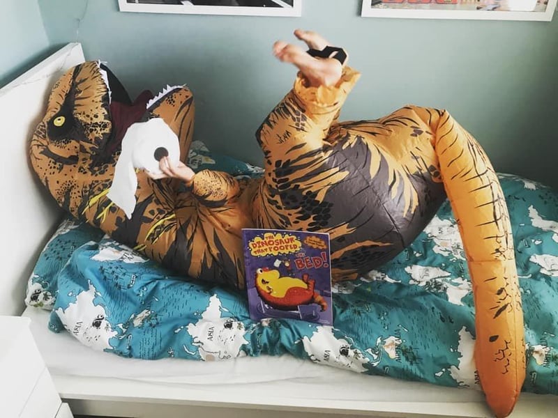 Becky Munden shared this photo of The Dinosaur That Pooped The Bed